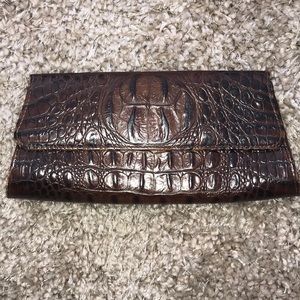 JALDA BROWN CROC CLUTCH